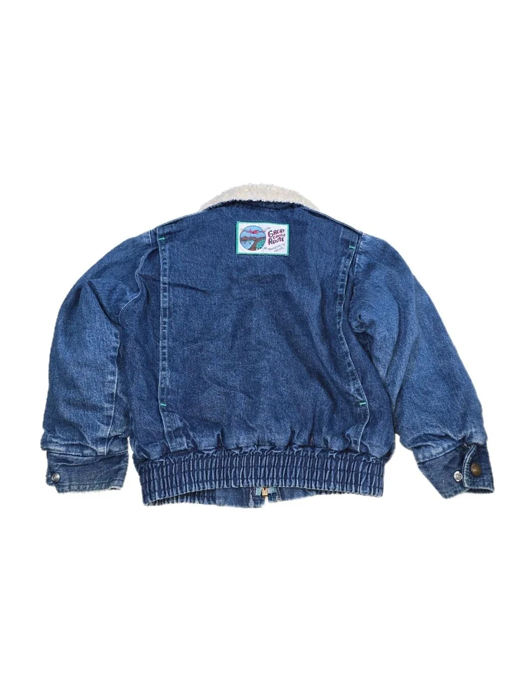 Vintage OshKosh BGosh Denim Jean Jacket Kids Size 3T Sherpa Collar Plaid Lined